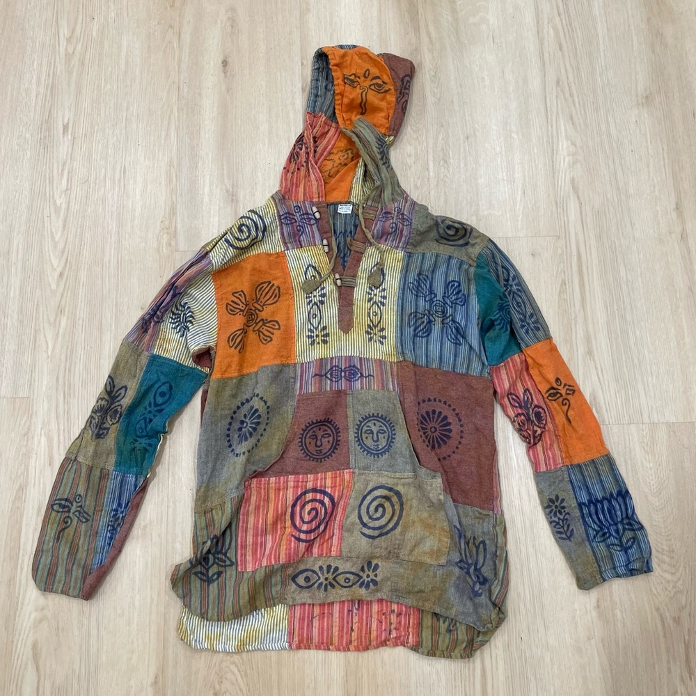 Siddhartha multi-coloured patchwork cotton hoodie… - image 2